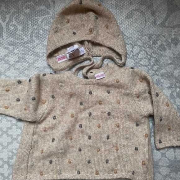 Zara Baby Popcorn Sweater Set & Bonnet - Perfect for Spring Photos (3-6 months) - Picture 4 of 8